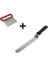 2li Set Hamur Şekillendirici Eğik Pasta Spatulası ve Metal Hamur Kesici Kazıyıcı Spatula 2