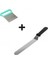 2li Set Hamur Şekillendirici Eğik Pasta Spatulası ve Metal Hamur Kesici Kazıyıcı Spatula 4