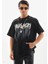 Unisex Oversize Kolye Dahil T-Shirt - Siyah 1