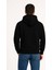 Erkek Üç Iplik Kapüşonlu Kanguru Cepli Sweatshirt Hoodie - Siyah 2