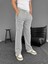Su Yolu Çizgili Cepli Pantalon - Gri 4