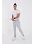Unisex Kışlık Üç Iplik Lastikli Eşofman Pantolon - Gri 4