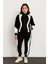 Premium Parçalı Eşofman Takım - Dik Yaka Fermuarlı Sweatshirt - Siyah 4