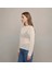 Kadın Ekru Ince Ajurlu Triko Kazak 2