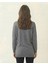 Kadın Gri Yakası Desenli V Yaka Triko Kazak 3