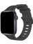 Apple Watch 38MM KR408 Çizgili Silikon Kordon - Koyu Gri 1