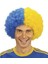 Sarı Mavi Kıvırcık Afro Bonus Peruk Fenerbahçe Bonus Peruk 120 gr 1