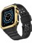 Apple Watch 42MM KR401 Silikon Kordon - Siyah-Gold 1