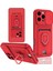 iPhone 16 Pro Kılıf Zuma Kartvizitli Yüzüklü Silikon - Kırmızı 1