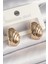 Pirinç Gold Renk Işleme Detaylı Yarım Halka Model Kadın Küpe - TJ-BKP10245 1