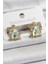 Pirinç Yeşil Mineli Sanatsal Portre Model Gold Renk Kadın Küpe - TJ-BKP10684 1