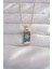 316L Çelik Gold Renk Mavi Mineli Güneş Model Tarot Kolye - TJ-BKO9026 1