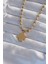 316L Çelik Top Zincirli Gold Renk Işlemeli Yonca Model Kolye - TJ-BKO8988 1