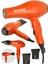 3400 W Profesyonel Saç Kurutma Makinesi Fön Makinesi Ac Motor MS-9001 Turuncu + 2 Adet Başlık 1