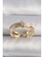 Pirinç Gold Renk Zirkon Taşlı Düğüm Model Vıp Seri Kadın Yüzük - TJ-BYK3516 1