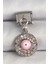 316L Çelik Gümüş Renk Sallantı Zirkon Taşlı Pembe Göz Model Nomination Charm - TJ-BC1373 1