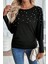 Bisiklet Yaka Incili Viskon Bluz - Siyah 1