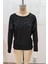 Bisiklet Yaka Incili Viskon Bluz - Siyah 4