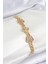 Pirinç Zirkon Taşlı Yonca Model Gold Renk Kadın Bileklik - TJ-BB7547 1