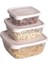 Box Kare Sızdırmaz Kapak Saklama Kabı 3&apos;lü Set Pudra Pembe 2