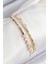 Pirinç Zirkon Taşlı Inci Model Gold Renk Kadın Bileklik - TJ-BB7875 1