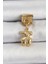 316L Çelik Sallantılı Zirkon Taşlı Ayıcık Model Gold Renk Nomination Charm - TJ-BC1410 1