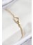 Pirinç Zirkon Taşlı Sonsuzluk Kalp Model Gold Renk Kadın Bileklik - TJ-BB7693 1