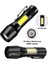 Ultra Çift Yönlü Güçlü Pilli LED El Feneri 2000 Lümen 6W Cob LED Su Geçirmez Zoomlu 3 Modlu 4
