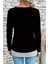 Yuvarlak Yaka Yandan Düğmeli Viskon Bluz - Siyah 2