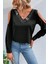 V Yaka Omzu Açık Sandy Bluz - Siyah 2