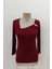 Halka Detaylı Viskon Bluz - Bordo 4