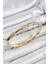 Pirinç Zirkon Taşlı Kemik Model Gold Renk Vip Kadın Bileklik - TJ-BB7341 1
