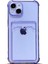 Apple iPhone 13 Mini Kılıf Kartlıklı Anti Şok Korumalı Şeffaf Silikon Lila 1
