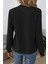 Bağlama Detaylı Viskon Iki Iplik Bluz - Siyah 3