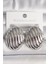 Pirinç Gümüş Renk Işlemeli Oval Model Kadın Küpe - TJ-BKP10150 1
