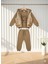 Kız Çocuk Gold Parlak Şişme Yelekli Sweatshirt Pantolon 3'lü Takım 4