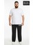 Erkek Büyük Beden New York Baskılı Rahat Kesim Lastikli Bel Paça Reçme Eşofman Altı SPR26EA952-5 1