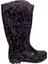 Kadın Mor-Siyah Desenli 35 cm Uzun Bahçe Yağmur Çizmesi 1