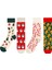 4'lü Neşeli Yılbaşı Çorap Seti Noel Zencefilli Kurabiye ve Çam Ağacı Desenli Pamuk Çoraplar 2