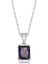 925 Ayar Gümüş Mor Kristal Kare Taşlı Kadın Gümüş Kolye T6912 (972972) 1
