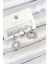 Pirinç Zirkon Taşlı Kalp Model Gümüş Renk 3'lü Çift Kadın Küpe Set - TJ-BKP10801 1
