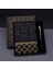 Gold Desen Siyah Deri Defter Kalem Set 1