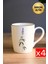 Porselen Natura Salkım Kulplu Mug Kupa 9cm 220ML 4 Lü 1