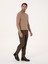 Erkek Kahverengi Jogger Fit Beli Lastikli Yün Karışımlı Balık Sırtı Kanvas Pantolon 50308723-VR029 3