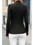 Balıkçı Yaka Kaşkorse Bluz - Siyah 3