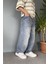 Eskitme Super Baggy Jean Taşlanmış Balon Pantolon 1