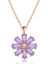 925 Ayar Gümüş Rose Lila Çiçek Kadın Gümüş Kolye T5104 (972972) 2