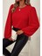 Sırtı Bağlamalı Ithal Krep Bluz - Kırmızı 1