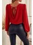 Sırtı Bağlamalı Ithal Krep Bluz - Kırmızı 2