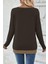 Uzun Kollu Düğmeli Yün Viskon Bluz - Kahve 2